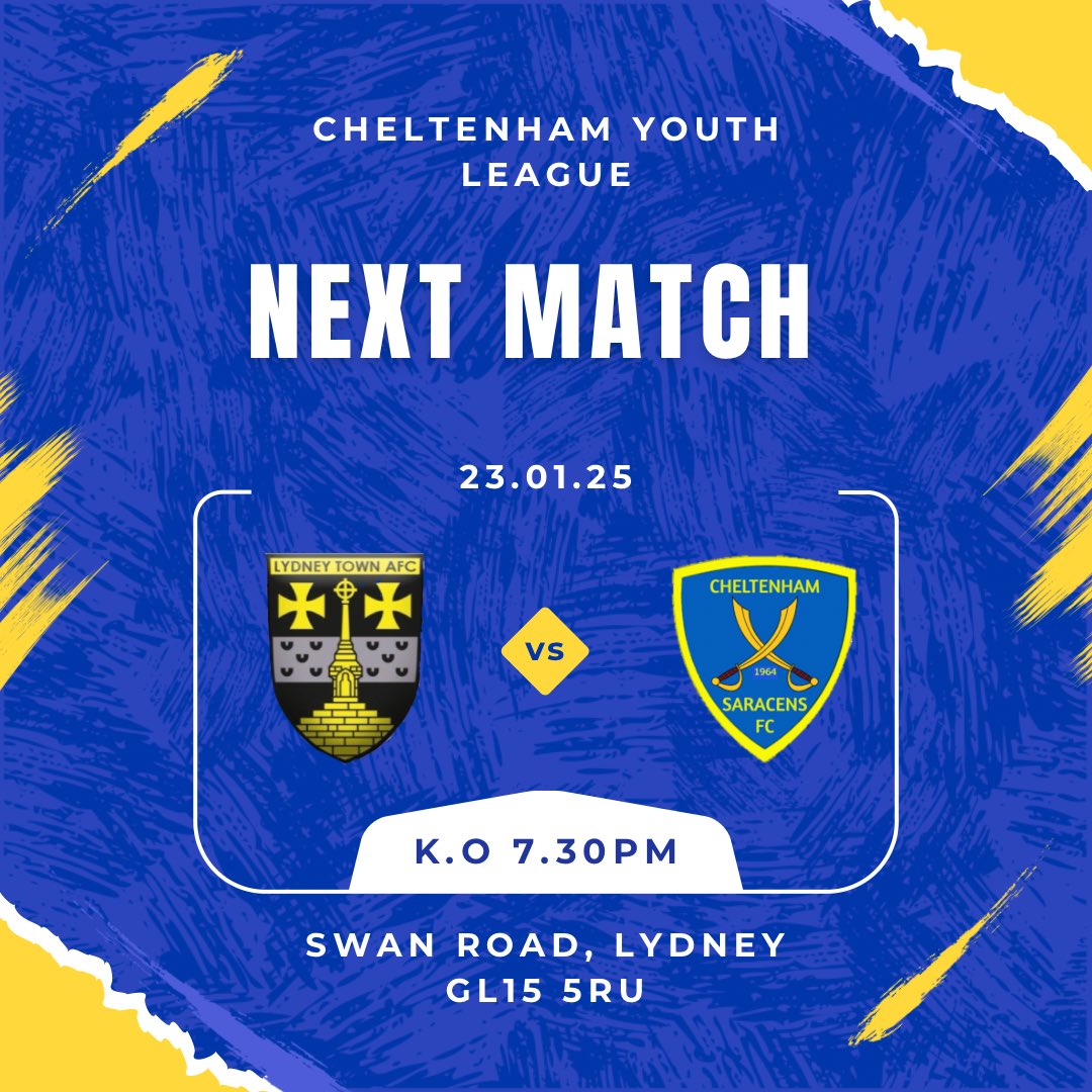 SaracensFC's tweet photo. 🚨NEXT MATCH

Back to league action for the U18s on Thursday as they travel to Lydney.

#CSFC 💛💙 https://t.co/ZvP26Zgd6O