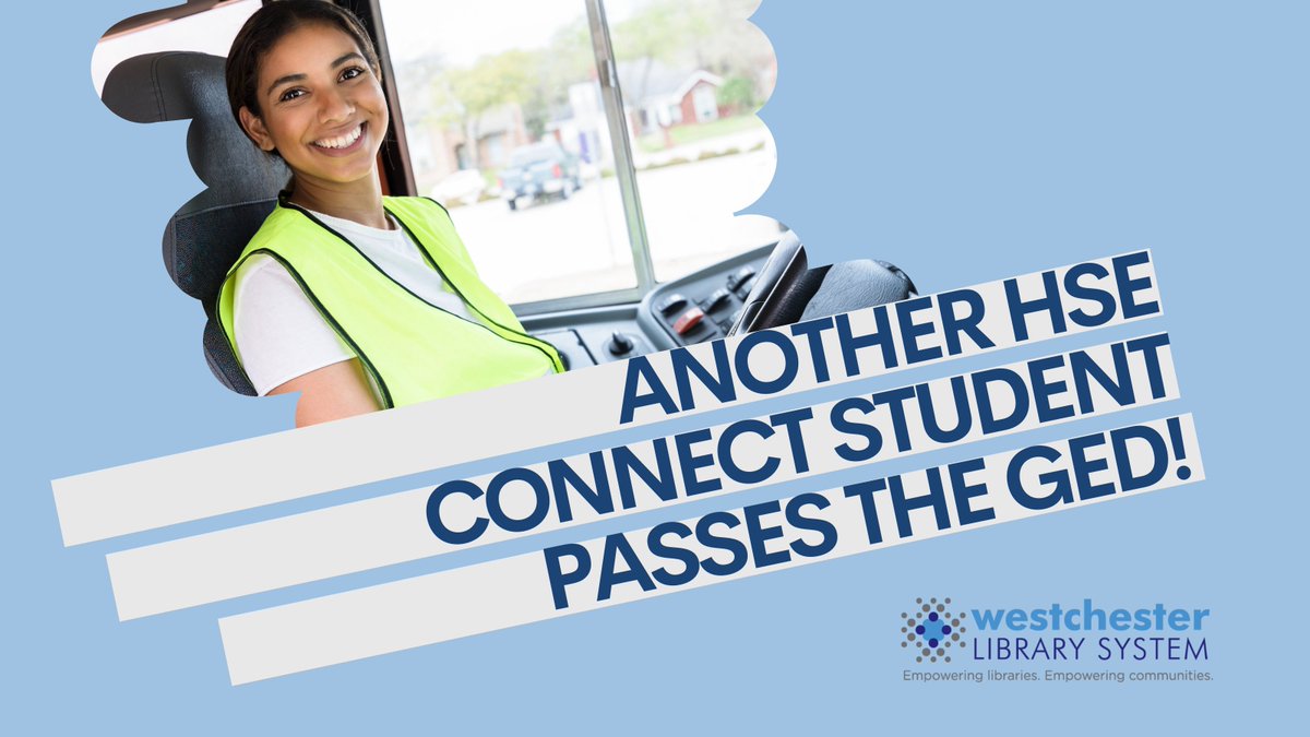 Westchester Lib Sys (@westlibsys) on Twitter photo Another student has passed the GED in Spanish! HSE Connect! is a self-paced online program (English/Spanish) prepping individuals for the GEDβs 4 subject tests. Know someone who could benefit? Email HSE@wlsmail.org to schedule an info session!
#WestchesterNY Another student has passed the GED in Spanish! HSE Connect! is a self-paced online program (English/Spanish) prepping individuals for the GEDβs 4 subject tests. Know someone who could benefit? Email HSE@wlsmail.org to schedule an info session!
#WestchesterNY