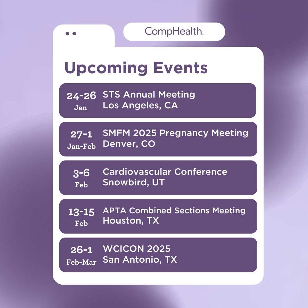 Stop by our booth to say hi and find out how we can support your healthcare career. Can’t make it this year? Our specialty-specific team is here to assist you, wherever you are. Speak with a career consultant today: ow.ly/QIjj50UseGB

 #HealthcareProfessionals