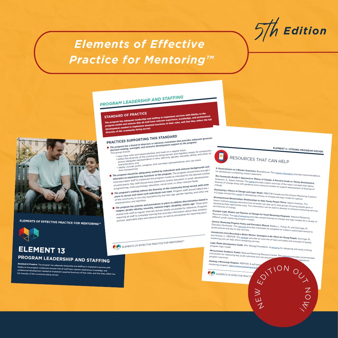 MENTORnational's tweet photo. 📚 What’s inside the 5th Edition of the EEPM?

Each Element is filled with practical strategies, research-backed recommendations, &amp; tips so no matter your program type or audience, you’ll find everything you need!

Dive in at 🔗 https://t.co/LSk37xMKyu
#MentoringAmplifies #EEPM https://t.co/o6VPjw09Qn