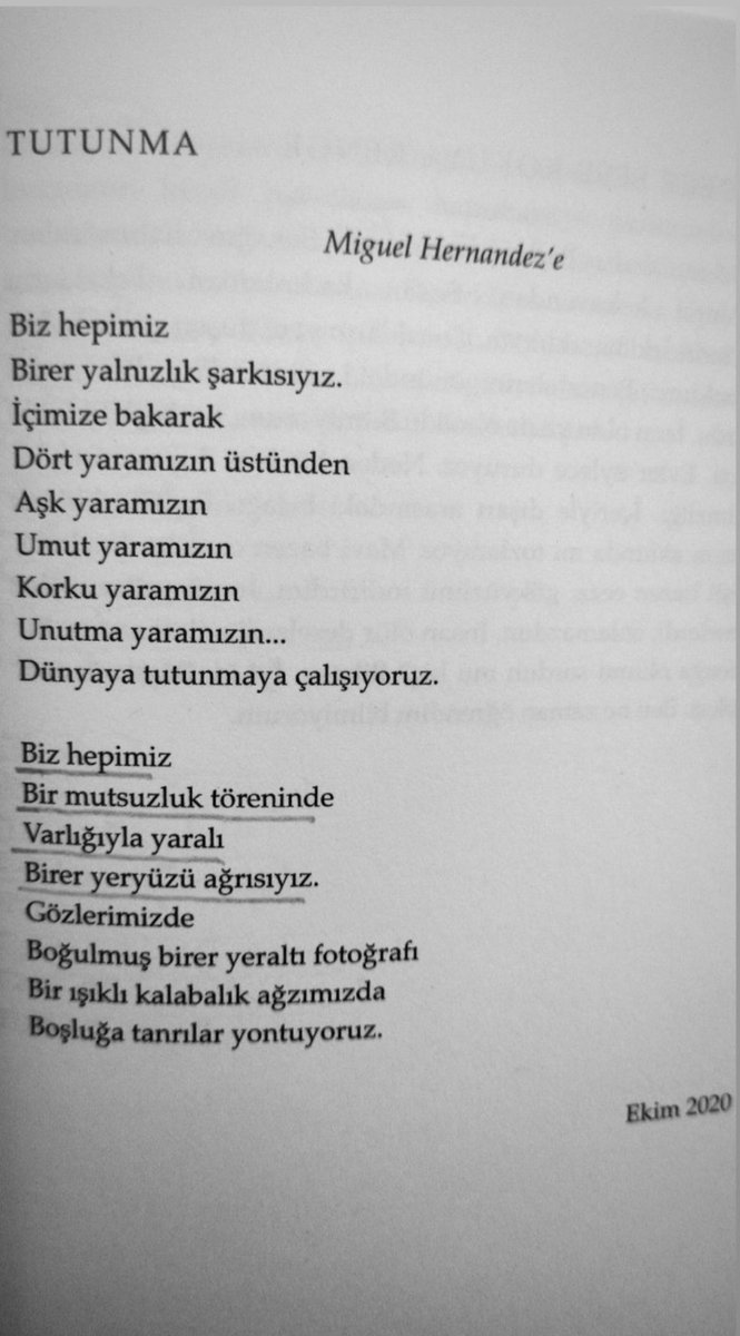 ayhannonerr's tweet photo. Biz hepimiz 
Bir mutsuzluk töreninde 
Varlığıyla yaralı 
Birer yeryüzü ağrısıyız.. https://t.co/0F5TtSz1NO