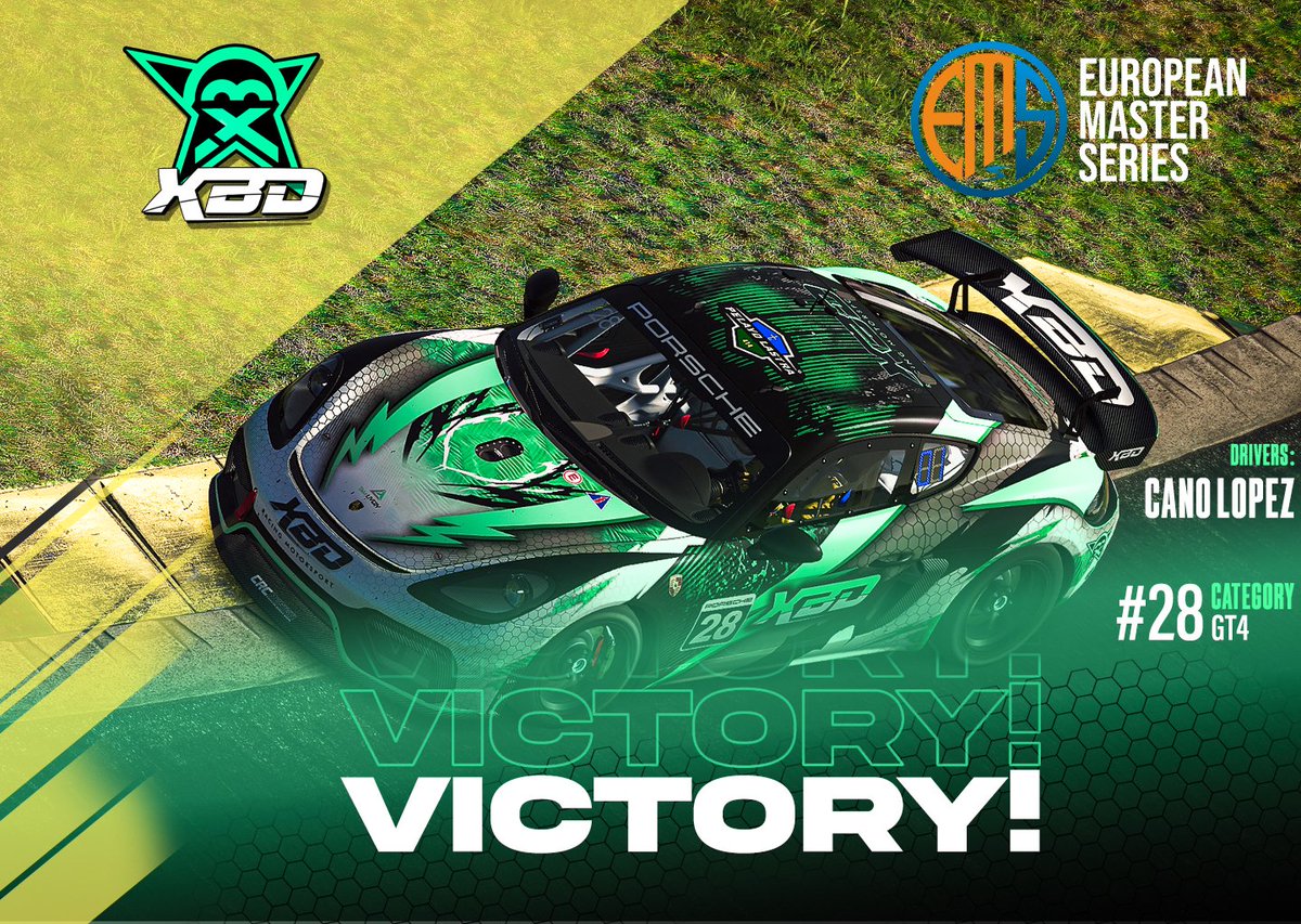 XBD RACING MOTORSPORT (@xbdracing) on Twitter photo 🥇¡¡ Victoria de un Cañon !! 🥇
Espectacular carrera la realizada ayer <a href="/BatCanho25/">点头像/主页有微-、</a> para conseguir la primera victoria en la <a href="/EMS_iRacing/">European Master Series</a> #GT4
Estrategia + ritmo = ✌️
¡Enhorabuena Almeriense!
#GoXBD #GreenPower 🥇¡¡ Victoria de un Cañon !! 🥇
Espectacular carrera la realizada ayer <a href="/BatCanho25/">点头像/主页有微-、</a> para conseguir la primera victoria en la <a href="/EMS_iRacing/">European Master Series</a> #GT4
Estrategia + ritmo = ✌️
¡Enhorabuena Almeriense!
#GoXBD #GreenPower