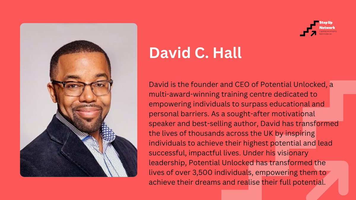 Step Up Network CIC (@stepupnet_ed) on Twitter photo We're pleased to be able to share some information about the fantastic group of speakers for our upcoming event in the Midlands on 1st March.
And we of course, had to start with our keynote speaker <a href="/DavidCHall7/">David C Hall</a>
Want to join David and us? Get your ticket eventbrite.co.uk/e/step-up-midl… We're pleased to be able to share some information about the fantastic group of speakers for our upcoming event in the Midlands on 1st March.
And we of course, had to start with our keynote speaker <a href="/DavidCHall7/">David C Hall</a>
Want to join David and us? Get your ticket eventbrite.co.uk/e/step-up-midl…