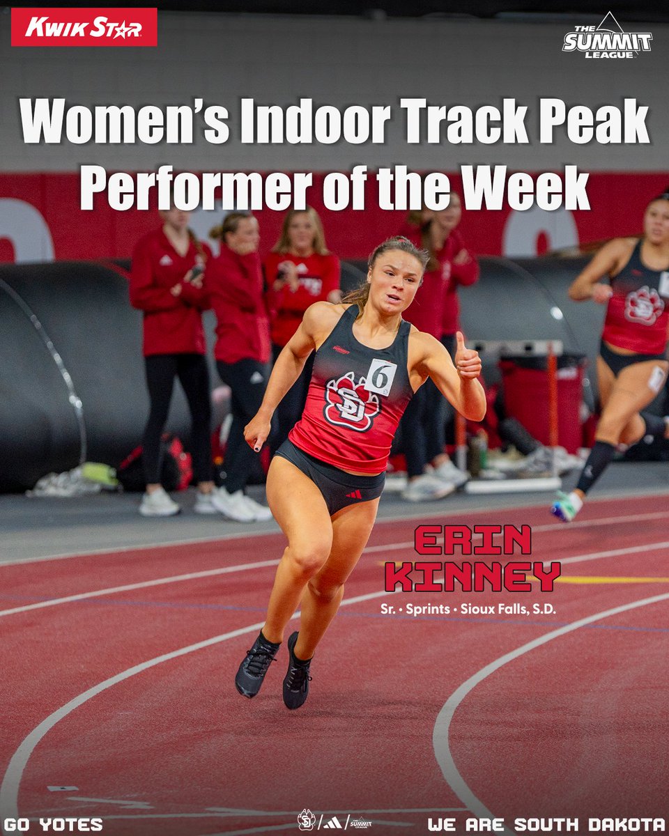 SDCoyotesXCTF's tweet photo. Not 1️⃣... Not 2️⃣... but 3️⃣ Kwik Star Summit League Peak Performers of the Week‼️

🗞️- https://t.co/d1lgaZcHQE

#GoYotes x #WeAreSouthDakota https://t.co/x5aBOIdURm