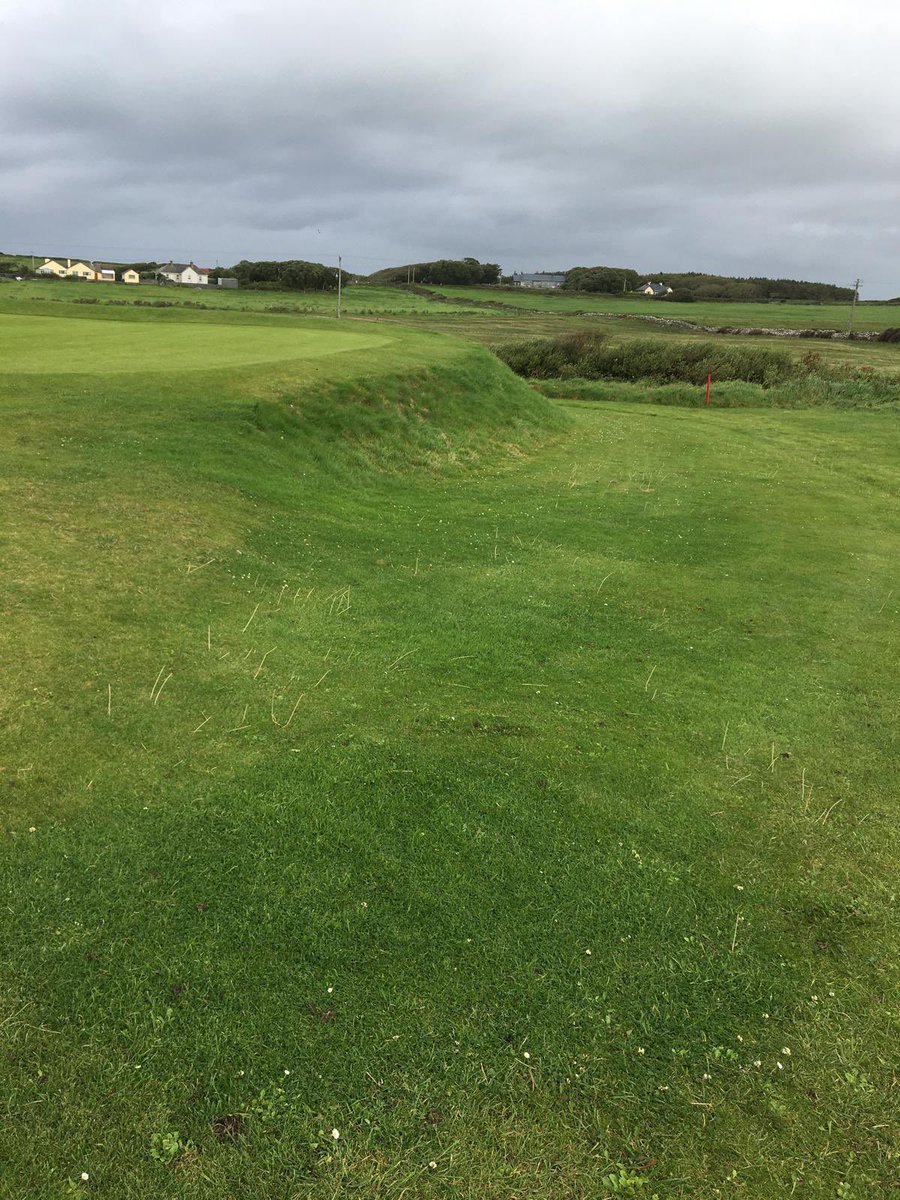 Davidonsitegolf's tweet photo. Inbetween working onsite for Faldo Design we have managed to wiggle another project into our schedule. The design and build of the new 6th green @spanishpointgc. Replacing the old penal style green which was a nightmare and unsafe to maintain with a more fitting Links style green https://t.co/rI1YiGxY26