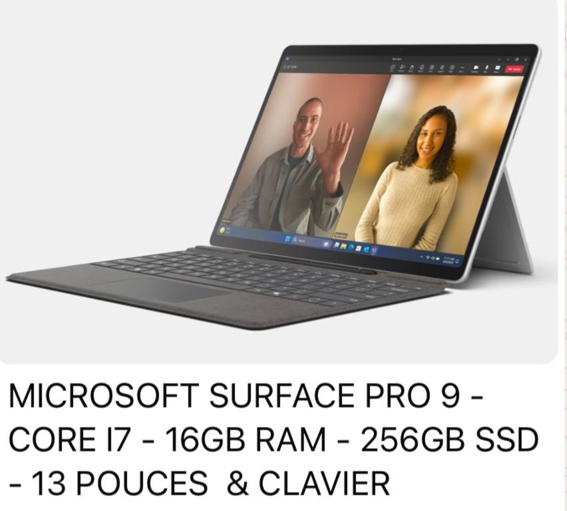 ServicesPlus_ol's tweet photo. ✅Disponible #HPproBook #HPpavilion #HpEnvy #iPhone #MicrosoftSurfacePro #SamsungGalaxy #ExternePortableSSD #Redmi

——
📍Boutique ouverte : au préau de la djibi 1, Cocody-angré. 

📦 Livraison et expédition partout en Côte d’Ivoire. 

☎️(+225) 07 49 61 36 44 / 07 57 72 46 56 https://t.co/N6FeG7T1a0
