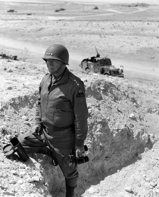 American General George S. Patton in North Africa, 1943.

#History #WWII
