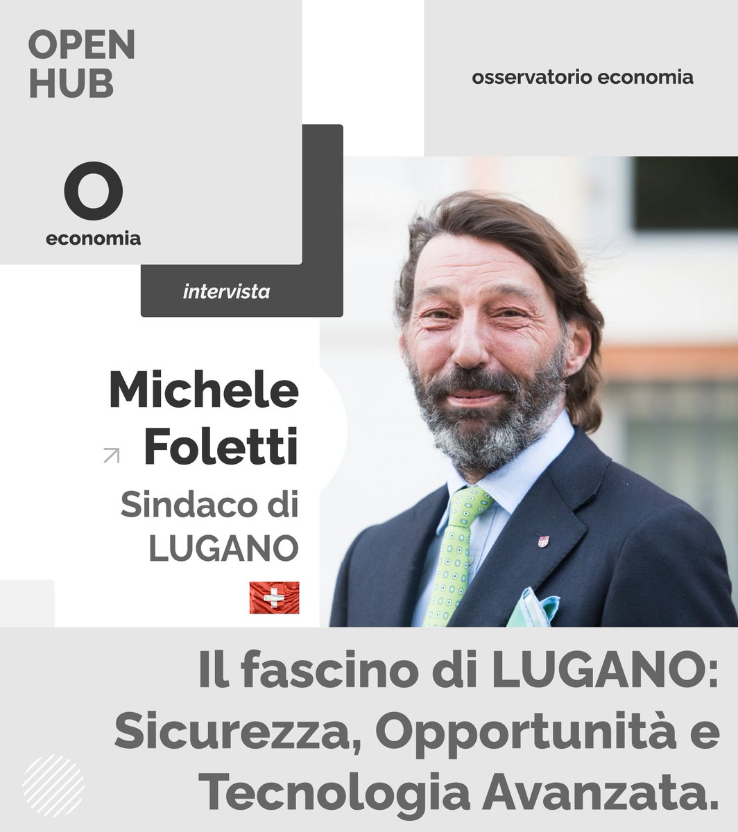 🏞️Il fascino di🇨🇭Lugano <a href="/luganomycity/">Lugano</a>: Sicurezza, Opportunità e Tecnologia Avanzata🌟🪙

🎙️OE: Intervista esclusiva a Michele Foletti <a href="/MicheleLugano/">Michele Foletti</a>, Sindaco di #Lugano.  

👉Leggi qui:  osservatorioeconomia.it/intervista-sin…

#Innovazione #Economia #Svizzera