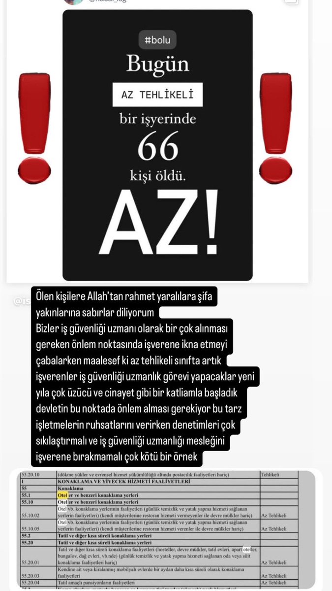 Devlet artık tüm kanunu yönetmeliği net uygulamalı nasıl olurda bu şartlarda ruhsat verilir!!!
İş güvenliğini işveren yapacak dediniz nasıl yapacak katliam gibi vahim çok üzücü
#işverenedurde