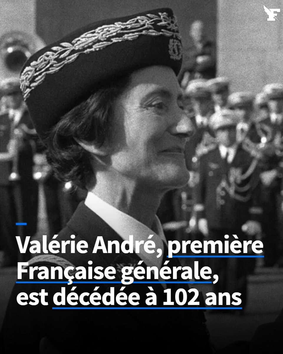 Le_Figaro's tweet photo. «Valérie André, médecin militaire, parachutiste, pilote d’hélicoptère et première femme à accéder au rang de général en France, est morte mardi 21 janvier à l’âge de 102 ans.»
→ https://t.co/BaGuPMRfPd https://t.co/L8PM82OMdt
