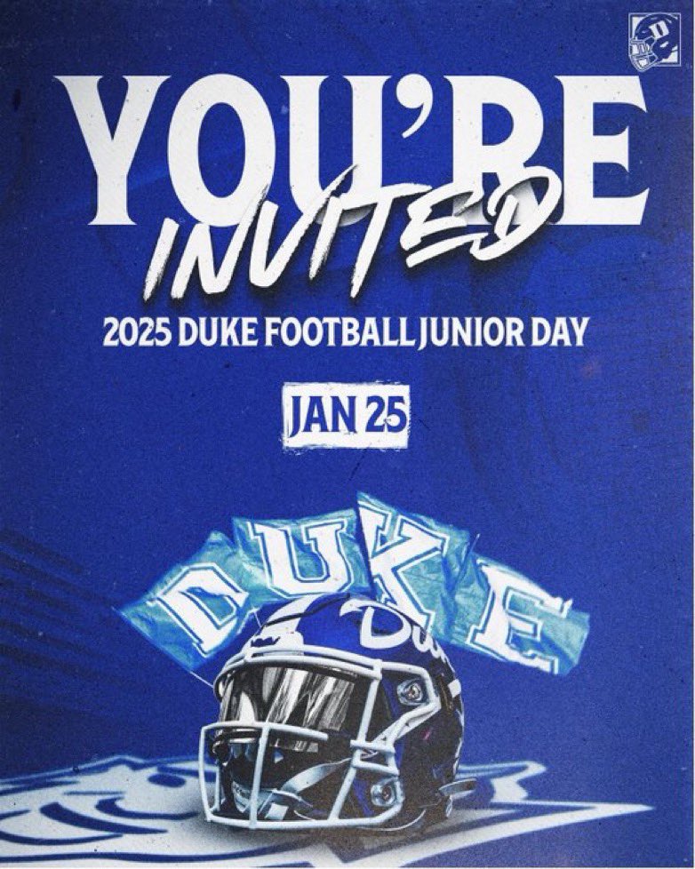 AnthonyKingJr08's tweet photo. #AGTG EXCITED TO BE IN DURHAM This weekend. 💙🖤
#GoBluedevils #BleedDUKEBlue
@Coach_JWatts @WJKeenan_FB @wjkeenanraiders @Neelyboy3 @LouatTheState @DukeFOOTBALL @CoachBranJones @CoachJGortman @Coach_Bower @Coach_MannyDiaz
@CoachDarbyB @jenna_kinker https://t.co/uh6MfEF243