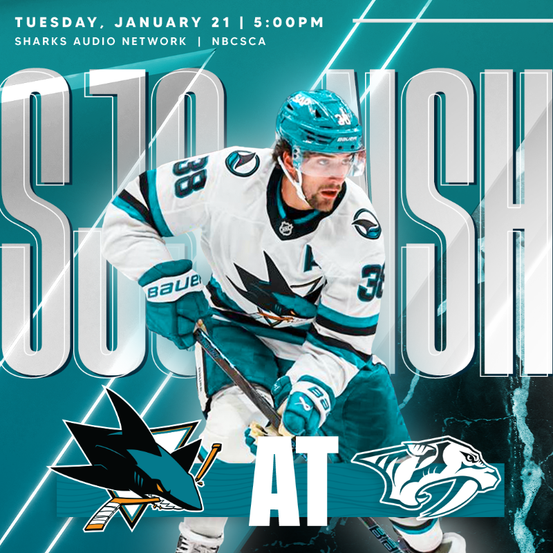 SanJoseSharks's tweet photo. Gameday in the Music City 🪕

🆚: Predators
⏰: 5 p.m. PT
📺: @NBCSSharks
🎙️: @SharksAudioNet