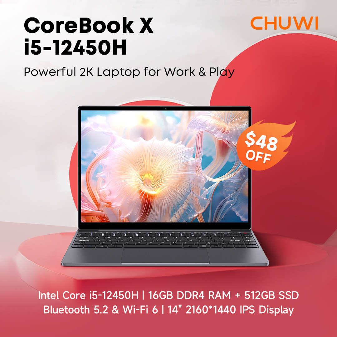 chuwidotcom's tweet image. 💖 Valentine's Day Sale: $48 OFF CoreBook X i5-12450H 2K Laptop!
✨ FREE Lucky Draw for exclusive savings!
⏳ Ends Feb 13, 2025 (PST) – Don't miss out! Treat yourself or gift a loved one!
🛒 hubs.li/Q033f-D60
#CHUWI #CoreBookX #ValentinesDaySale #2KLaptop #LaptopDeals