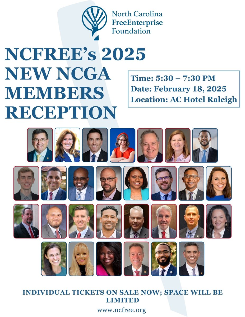 📢ANNOUNCEMENT: NCFREE will be hosting the first annual New NCGA Members Reception on Feb. 18th!

Register today: interland3.donorperfect.net/weblink/weblin…

#ncpol #ncga