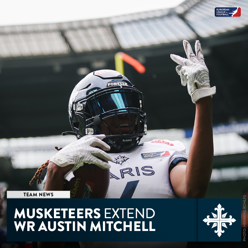 ELF_Official's tweet photo. WR Austin Mitchell returns to Paris for 2025 🙌 https://t.co/z30G8lakDf