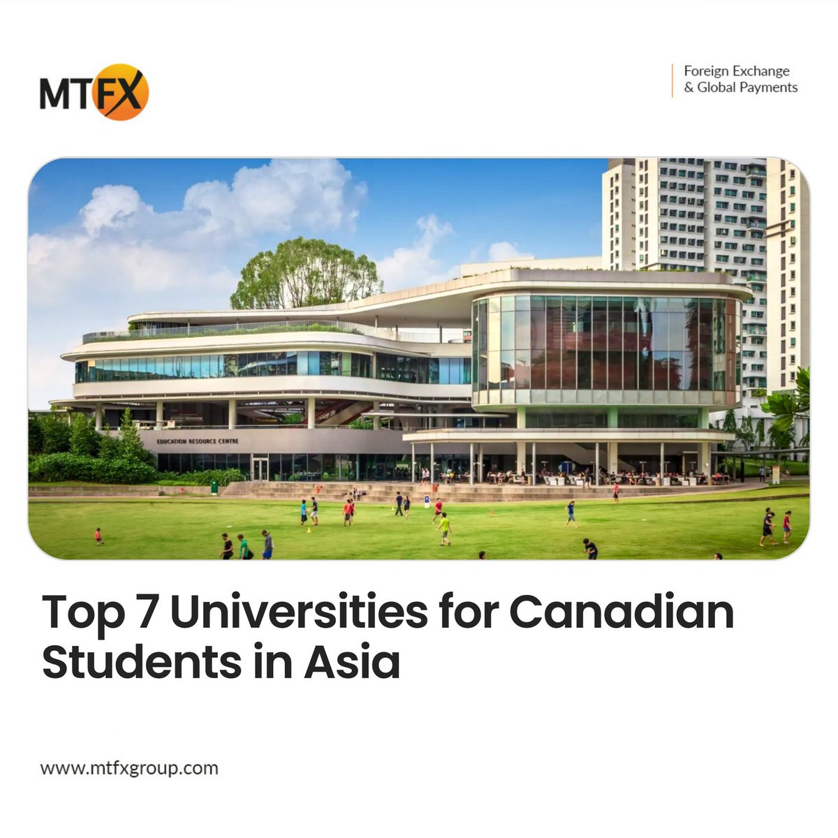 mtfxgroup's tweet photo. 📚🌏 Explore the top universities in Asia for Canadian students! Let MTFX handle your tuition payments with fast, secure transfers and bank-beating rates. 🎓✨ 

Read our guide: https://t.co/lyW0GqFlyA

#StudyInAsia #MoneyTransfer #ForeignExchange #MTFX https://t.co/CyyKs87lrU