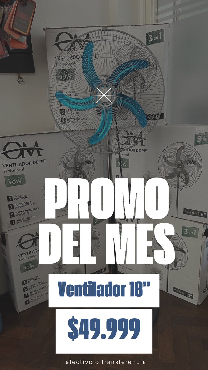 Aprovecha la Promo!!!

Me ayudan con un RT? 🙏

#ventiladores
#ventilador
#promo
#Cordobacapital