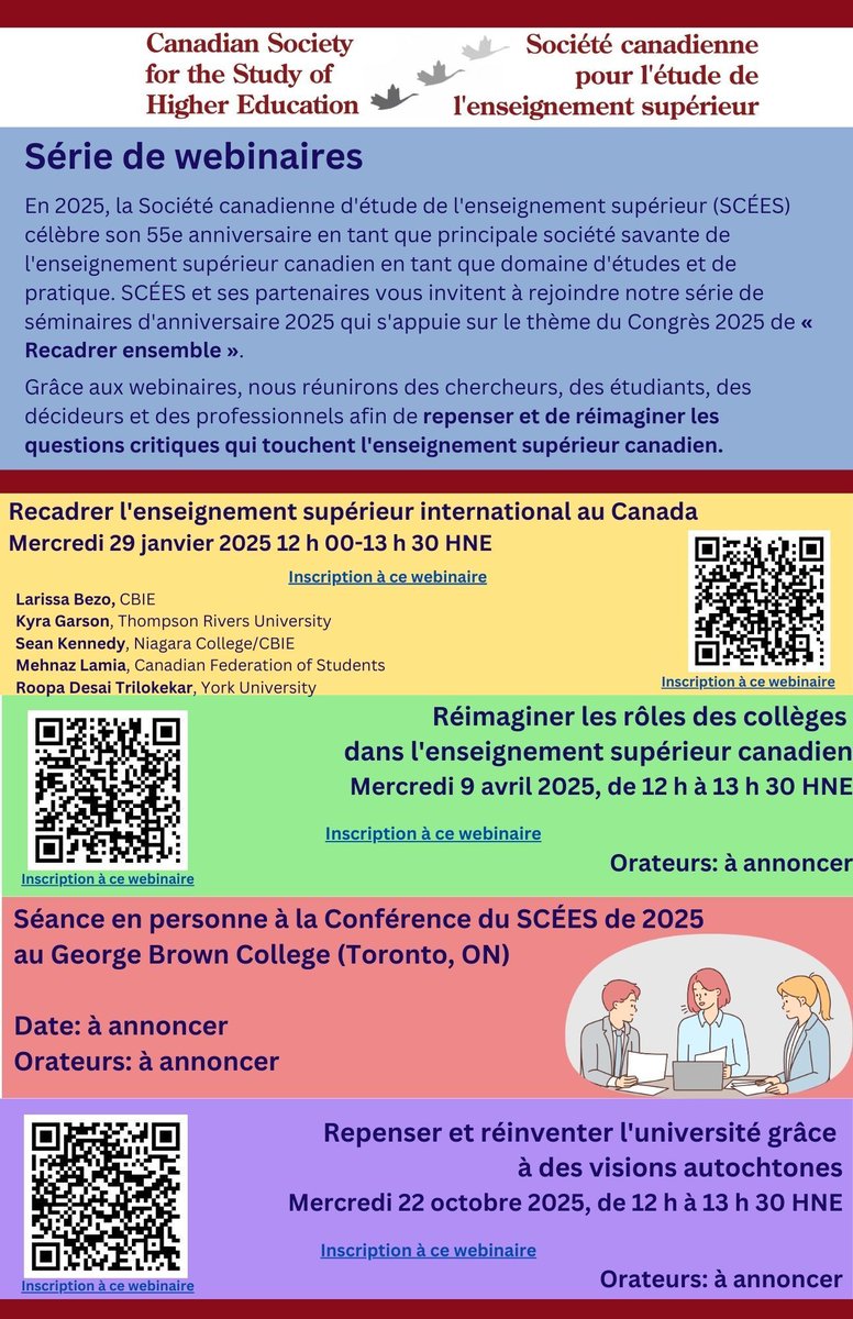 Joignez-vous à nous pour le premier webinaire de 2025 SCÈES Webinaire la semaine prochaine, le 29 janvier, sur le thème de la recadrer de l'enseignement supérieur international au Canada. Notez votre calendrier pour le reste de la série de webinaires SCÈES 2025. #SCÈES