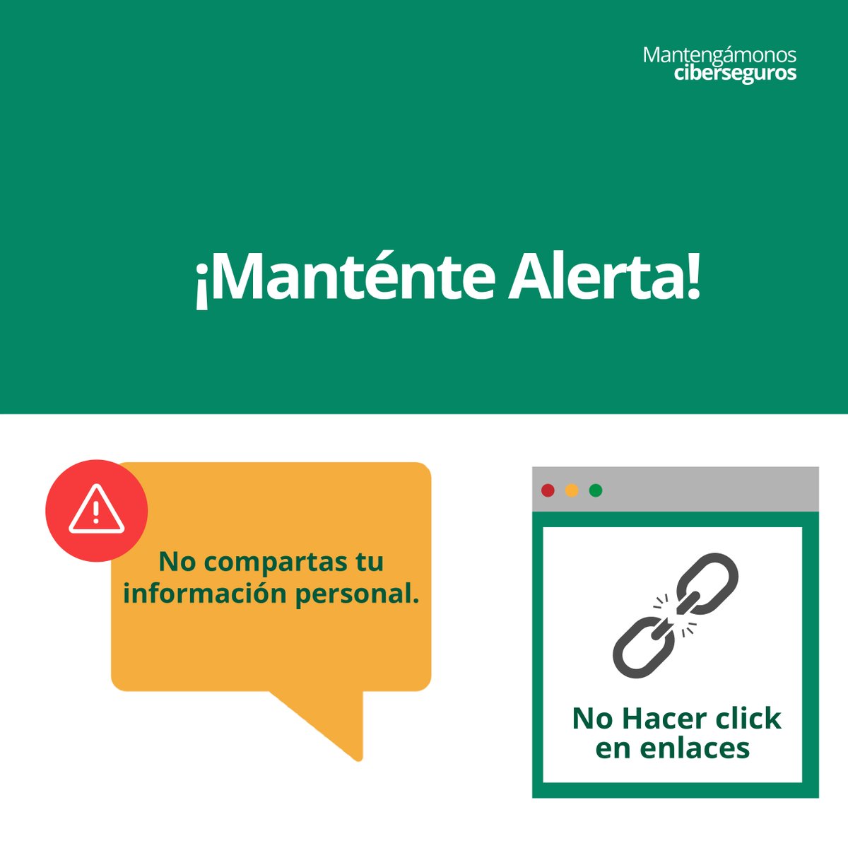 🔒 ¡Tu seguridad es lo más importante!
No compartas datos personales ni hagas clic en enlaces sospechosos. Juntos podemos prevenir fraudes como phishing, vishing o smishing.

Infórmate más: 

lafise.com/ciberseguridad…

#MantengámonosCiberseguros 
#BancoLAFISE
