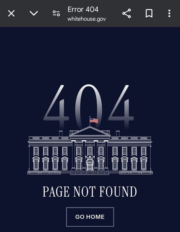 TaylerUSA's tweet image. "La Casa Blanca," the Spanish Whitehouse website has been deleted and the home redirection link now says “GO HOME”.