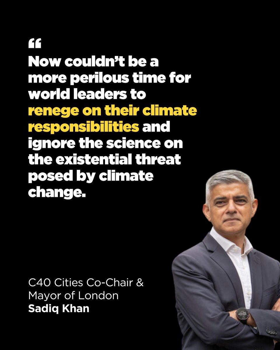 c40cities's tweet photo. 🚨Trump has pulled the US out of the Paris Climate Agreement.

Despite this act of climate vandalism, American city mayors and the whole C40 Cities network are united in action to confront the climate crisis.

(1/3) https://t.co/caCtgZfA2N