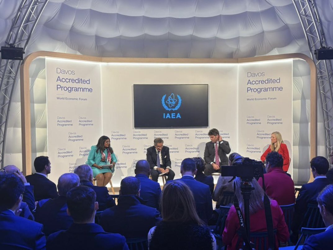 Rafael Mariano Grossi (@rafaelmgrossi) on Twitter photo Big tech needs nuclear to power energy-intensive AI data centres.
At @IAEAorg session during <a href="/wef/">World Economic Forum</a> #WEF25, highlighted nuclear's role in meeting energy demands for AI, steel, maritime, & other industries.
Excellent session, <a href="/DCVC/">DCVC</a> <a href="/zackbogue/">Zachary Bogue</a> & Bloomberg <a href="/environment/">Bloomberg Law: Environment</a> <a href="/rachelmorison/">Rachel Morison</a>. Big tech needs nuclear to power energy-intensive AI data centres.
At @IAEAorg session during <a href="/wef/">World Economic Forum</a> #WEF25, highlighted nuclear's role in meeting energy demands for AI, steel, maritime, & other industries.
Excellent session, <a href="/DCVC/">DCVC</a> <a href="/zackbogue/">Zachary Bogue</a> & Bloomberg <a href="/environment/">Bloomberg Law: Environment</a> <a href="/rachelmorison/">Rachel Morison</a>.