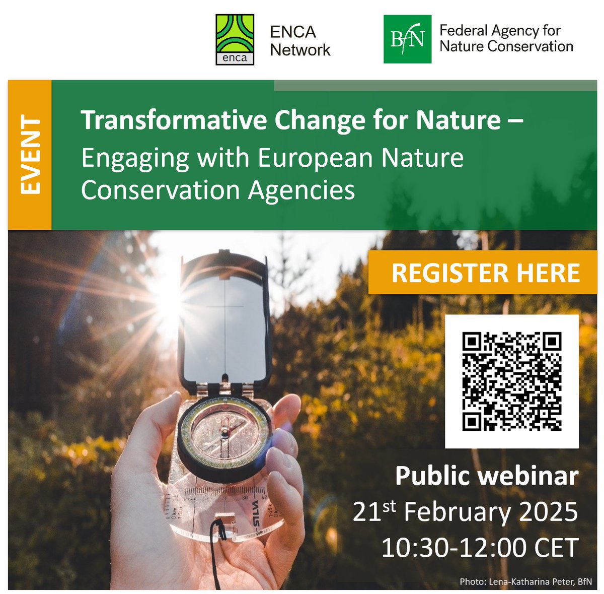 Find out in our public webinar “Transformative Change for Nature – Engaging with European Nature Conservation Agencies” on 21 February, 10:30-12:00 CET. Register here: bfn-bund.webex.com/weblink/regist…
<a href="/IPBES/">ipbes</a> @BMUV #ENCA #TransformativeChange #BfN