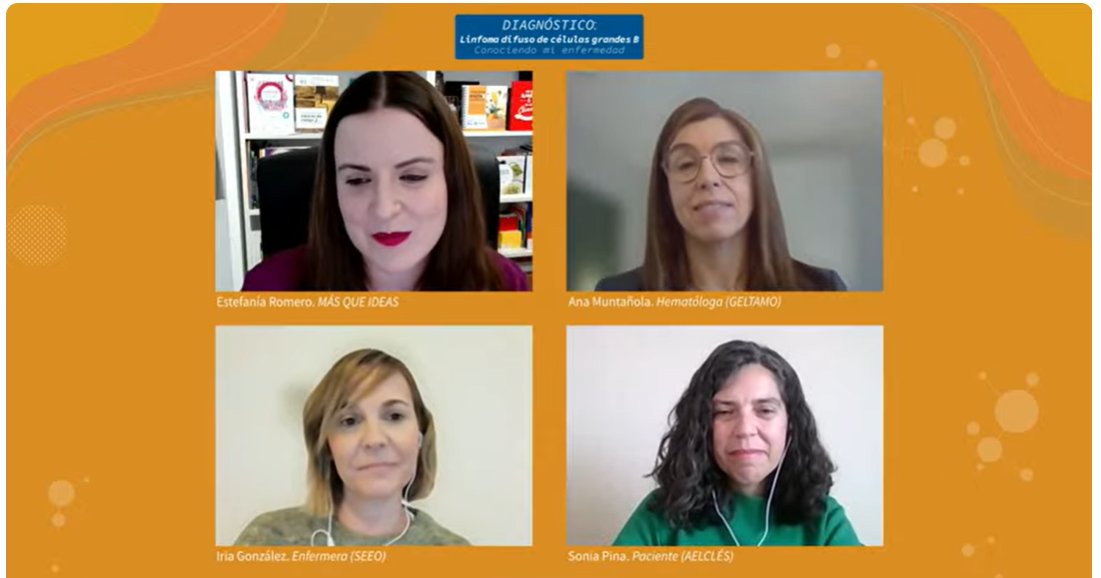 Fundación MÁS QUE IDEAS (@fundacionmqi) on Twitter photo Fantástico plantel de ponentes para hablar sobre el linfoma difuso de células grandes B:
🟠<a href="/DrAMuntanola/">Ana Muntañola</a>: hematóloga
🟠<a href="/iriagoal/">iriagoal</a>: enfermera
🟠<a href="/soniapinaalonso/">Sonia Pina</a>: paciente
🟠<a href="/EstefaniaRom91/">Estefanía Romero</a>: psicooncóloga
Síguelo en directo: youtube.com/live/SuZuRQ6_6… Fantástico plantel de ponentes para hablar sobre el linfoma difuso de células grandes B:
🟠<a href="/DrAMuntanola/">Ana Muntañola</a>: hematóloga
🟠<a href="/iriagoal/">iriagoal</a>: enfermera
🟠<a href="/soniapinaalonso/">Sonia Pina</a>: paciente
🟠<a href="/EstefaniaRom91/">Estefanía Romero</a>: psicooncóloga
Síguelo en directo: youtube.com/live/SuZuRQ6_6…