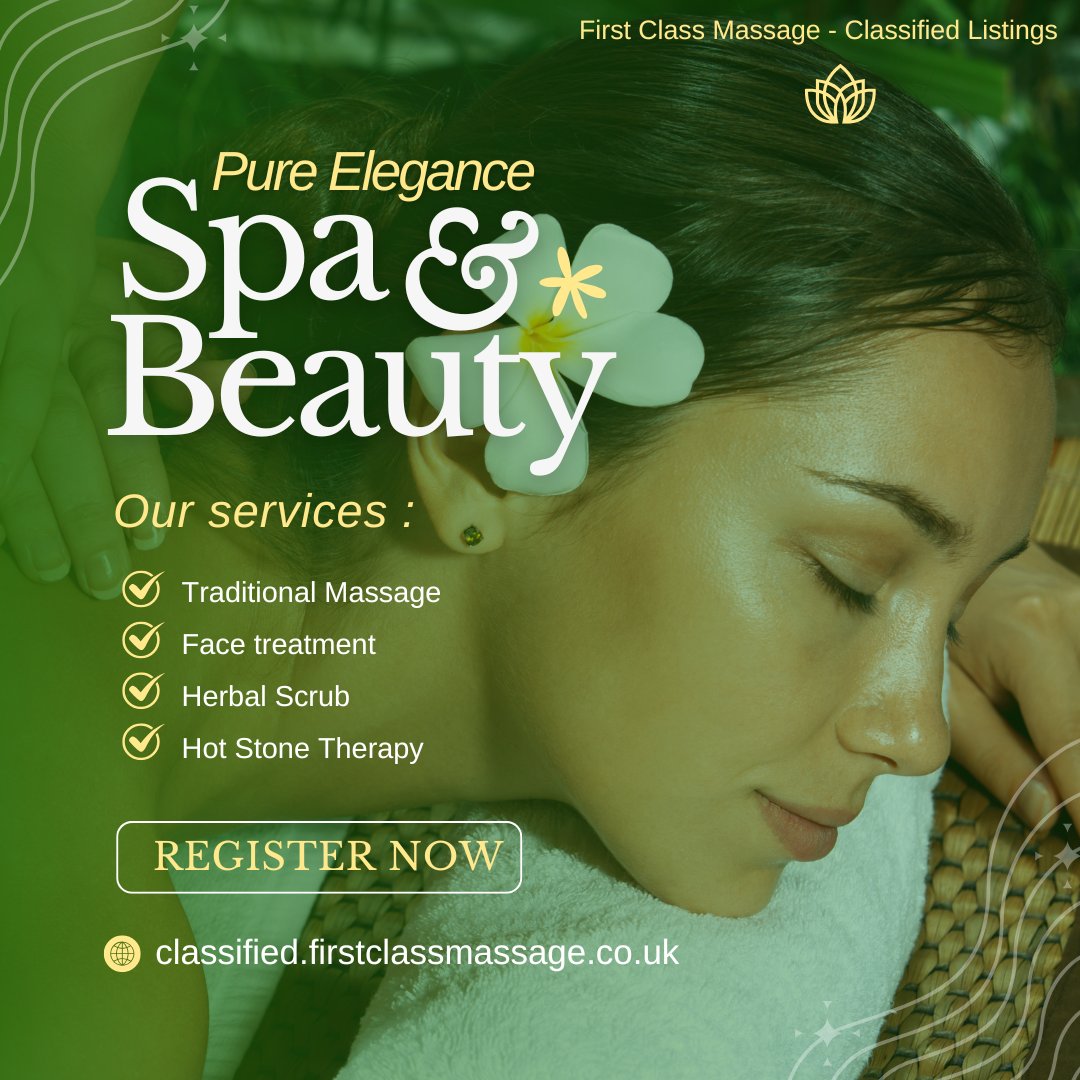 FirstListings's tweet image. At First Class Massage, we provide a sanctuary where you can escape the stresses of everyday life and indulge in luxurious 

First Class Massage has opened a classified section to connect highly skilled professionals to our exclusive clients. Post Your Ad