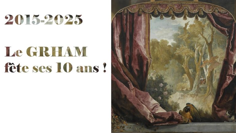 Nous sommes ravis de vous convier aux 10 ans du GRHAM. Cet événement, qui se tiendra le 30 janvier à l'INHA, sera l'occasion de revenir sur une décennie riche en projets, découvertes et partages. Avec notamment une conférence inédite. Plus d'info sur : grham.hypotheses.org/15338