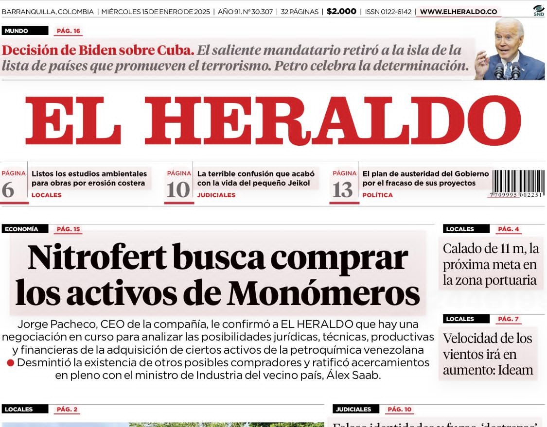latablablog's tweet photo. #Tablazo Operador empresarial de Leopoldo López en Colombia (Jorge Pacheco, creador de #Nitrofert) confirma que "la jugada" del bloqueo gringo y las sanciones de la OFAC sobre #Monómeros son para apoderarse de los activos de la República Bolivariana de Venezuela en ese país. https://t.co/QfpQ5LIkiV