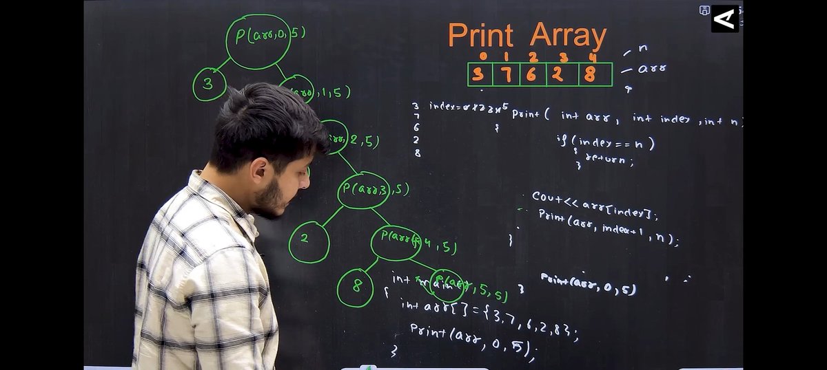 karn_shomya's tweet photo. DAY 55 OF #180daysofdsa by Rohit Negi bhaiya
Things I learned Today is
- Recursion in array
- recursive tree 
- solved some questions based on arrays using recursion
   - sum of all elements in an array
   - minimum element in array
- recursive function{building ||understanding} https://t.co/jpBS5wzoUA