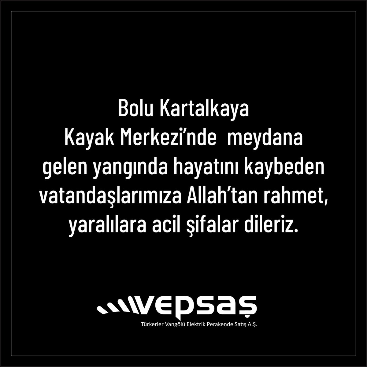 Bolu Kartalkaya Kayak Merkezinde meydana gelen yanginda hayatini kaybeden vatandaslarimiza Allah'tan rahmet, yaralilara acil sifalar dileriz.