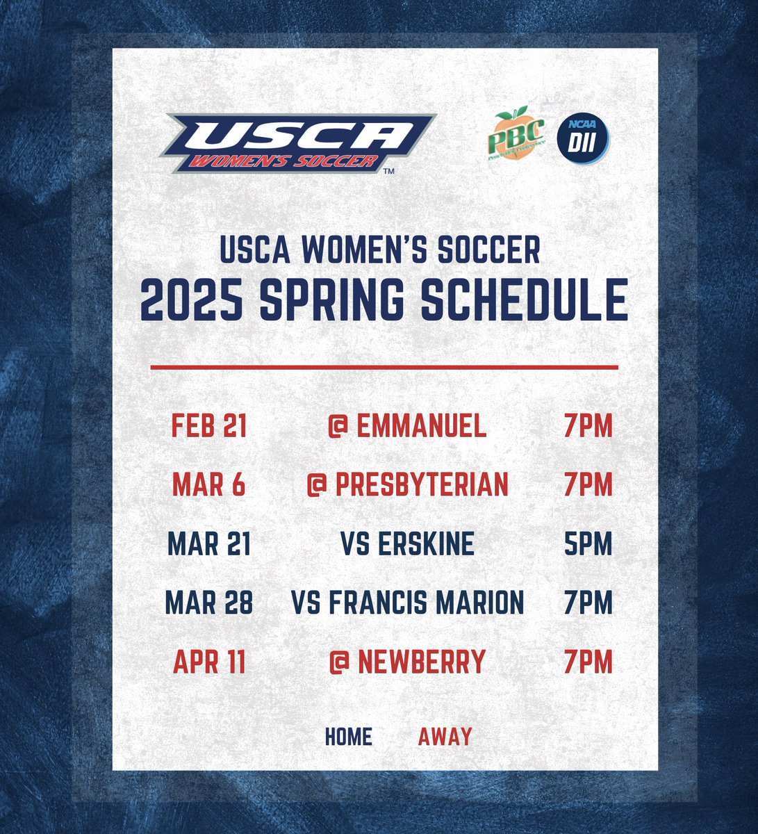 USCAWSoccer's tweet photo. 🚨🐎SPRING SCHEDULE🐎🚨

We’re excited to announce our 2025 Spring Match Schedule! Make sure to update your calendars and catch a game! ❤️💙

#pacernation #r490 https://t.co/ukmwSrYWxH