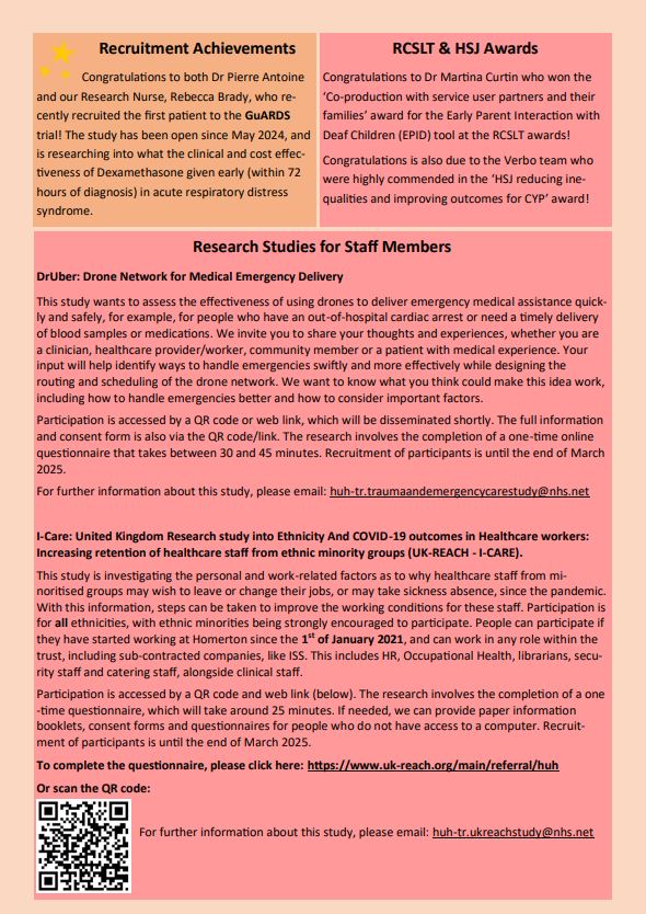 Our final newsletter of 2024 has been published, and it has been a busy final quarter!

We discuss three different award shows, four different studies we are running at <a href="/NHSHomerton/">HHFT</a>, research publications and the Associate PI Scheme.
