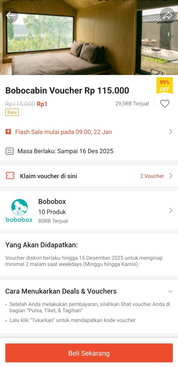 promoin_n's tweet photo. promo bobocabin dan bobopod nih satu rupiah di shopee cek aja dulu voc nya siapa tau bisa dipake libur panjang 

promo nya sampe desember 2025

https://t.co/lMAAS95hZI https://t.co/RUelCijyCN
