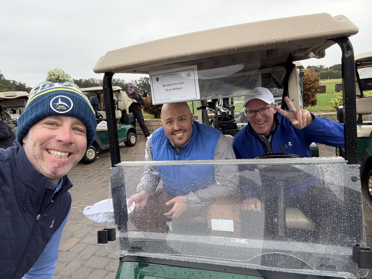 kirkcoburn's tweet photo. Braving the chilly rain at #2025PGAShowOrlando with @GolfNewsNet, @FL_Resort, @InspirePlayGolf! It's a #GolfInspiredGolfDay at #OrangeTree, proving our love for golf knows no weather! #TheFollowing @ryanballengee & Brendan Sweeney https://t.co/OMrs243GYb