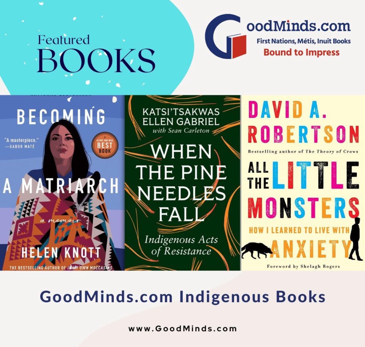 SeanCarleton's tweet photo. Thanks to @GoodMindsBooks for featuring When the Pine Needles Fall, @EllenGabriel1 and Iโs new book. #supportIndigenous #supportIndependent https://t.co/3OdOS0zUqe