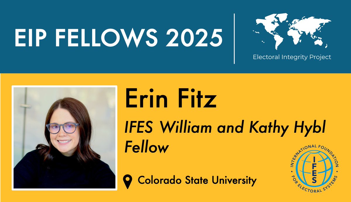Meet Erin Fitz (<a href="/itserinfitz/">Erin Fitz</a>), PhD Candidate at <a href="/CSUPoliSci/">CSUPoliSciDept</a> and the 2025 <a href="/IFES1987/">IFES</a> Hybl Fellow! Her project, Electoral Trust, Risk Attitudes, and Political Participation in the 2024 American Electorate, explores the interplay between trust, risk, and political engagement.
