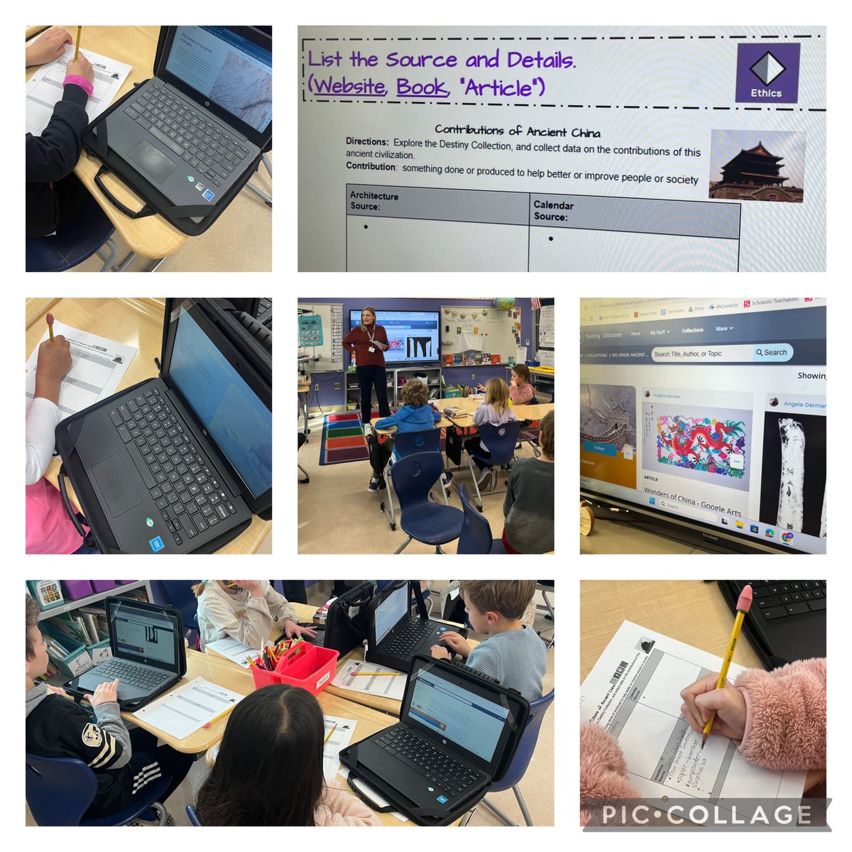 abgerman's tweet image. Loved my time with Mrs. Geronimo and her class this morning! We used a @FollettSoftware #DestinyCollection to explore ancient China and practice #Notetaking and #citingSources on a #GraphicOrganizer. We want to be #FutureReady! #vblms