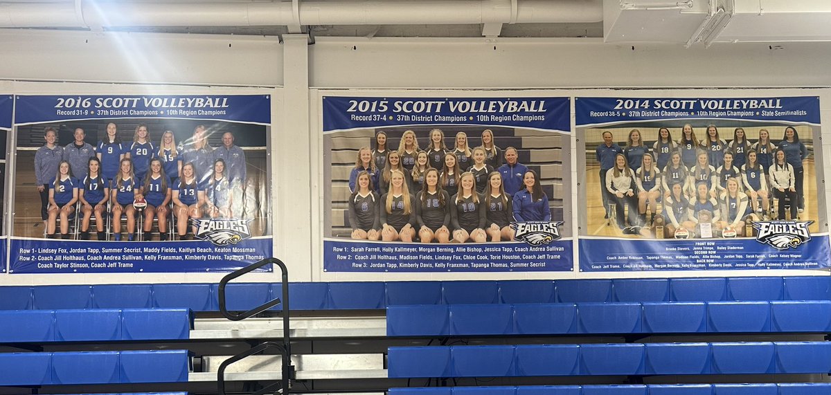 shseaglesvball's tweet photo. A huge thank you to Holthaus Lackner Signs for donating our Regional Championship banners to our program!! They look great! 💙🦅🏐🏆 https://t.co/afarGzY2qG