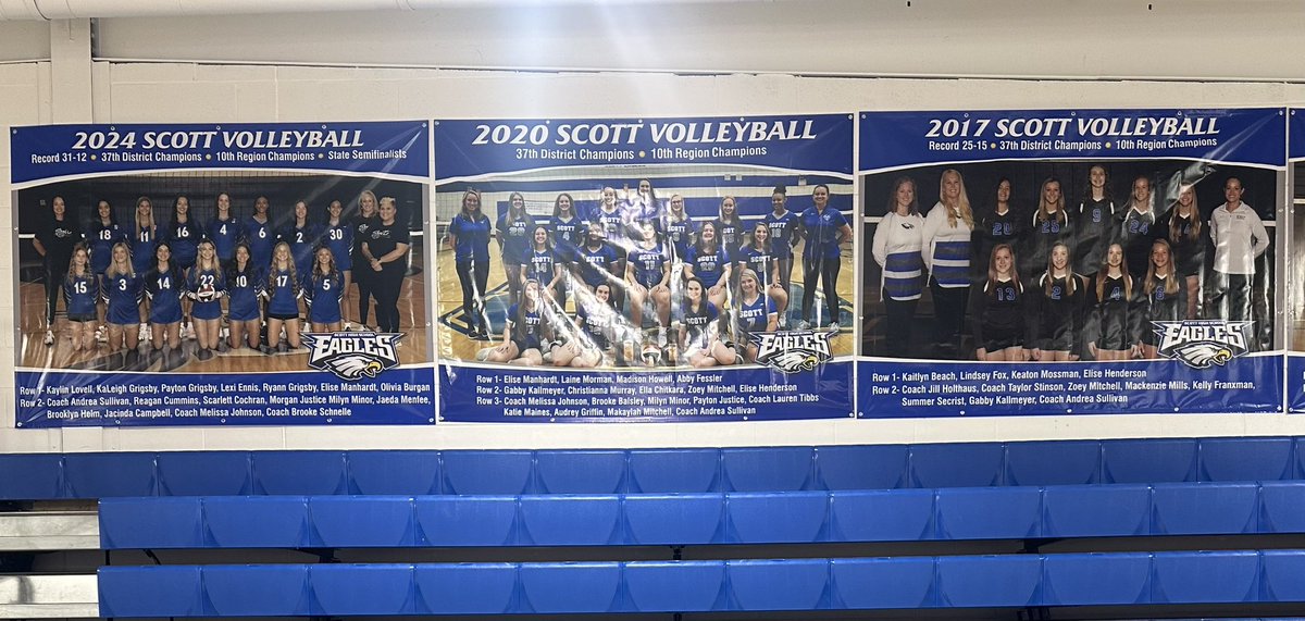 shseaglesvball's tweet photo. A huge thank you to Holthaus Lackner Signs for donating our Regional Championship banners to our program!! They look great! 💙🦅🏐🏆 https://t.co/afarGzY2qG