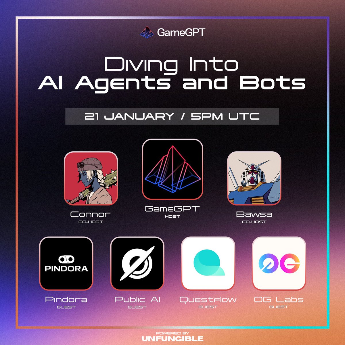 Gamegptofficial's tweet photo. Going live today to breakdown the agentic and robotic economy 🤖

Devin will be giving a breakdown on the mint also while we share the stage with these gigabrains 🧠 https://t.co/DN8hzgZQn2