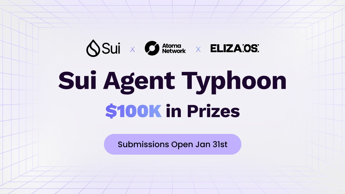 Welcome to the Sui Agent Typhoon Hackathon

The frontier of autonomous systems is standing before us! We're thrilled to be hosting this hackathon in collaboration with <a href="/SuiNetwork/">Sui</a> and @ElizaOS_ai to build intelligent agents leveraging Atoma's infrastructure!

$100,000 in prizes,