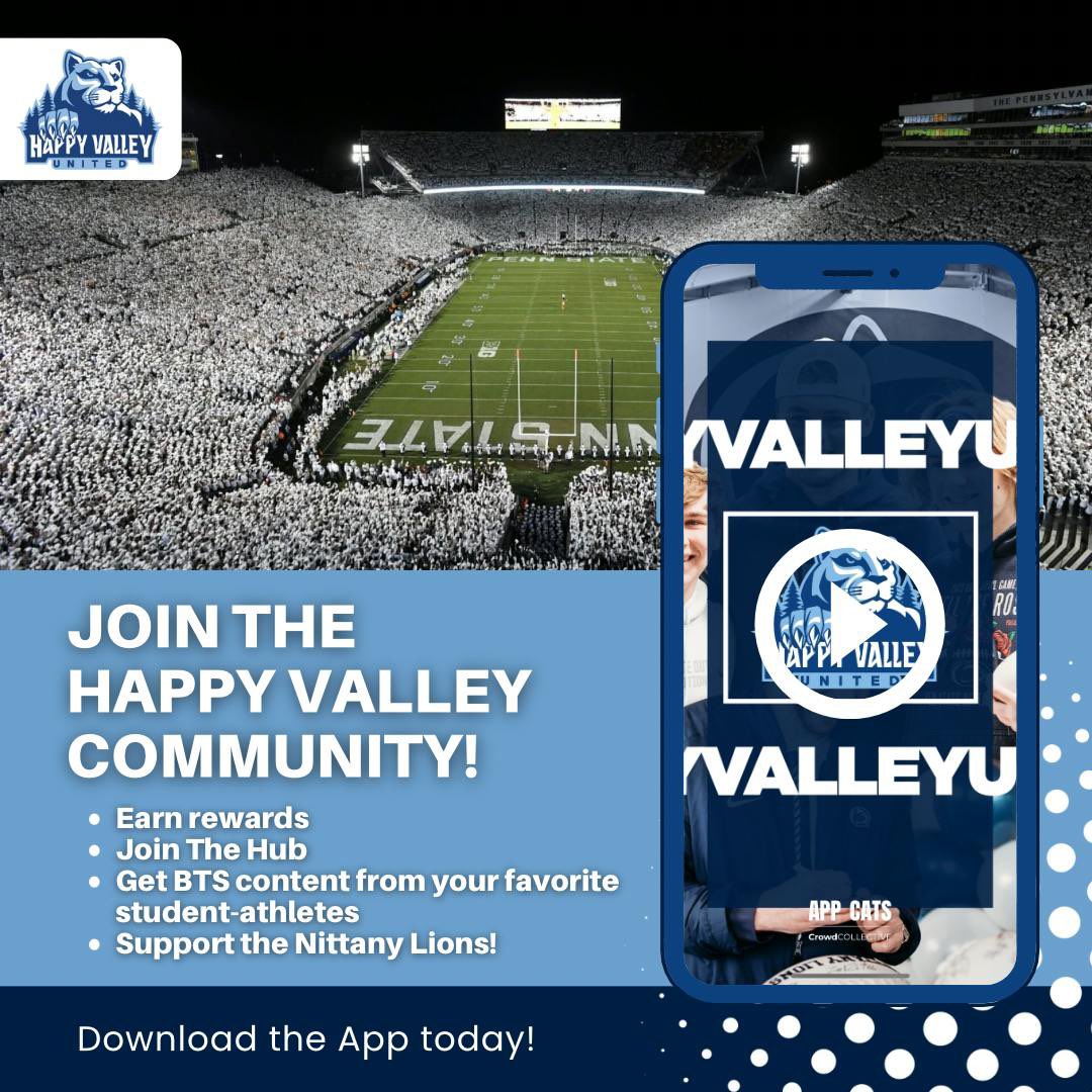 Alex Birchmeier (@alex_birchmeier) on Twitter photo hello to the Happy Valley United App! 📱🦁 Stay connected with <a href="/gopsusports/">Penn State Athletics</a> & <a href="/happyvalleyutd/">Happy Valley United</a> for exclusive BTS content, daily games, a social wall, & more. Earn rewards for every action!
Available on Android & Apple devices. 📲 link in <a href="/happyvalleyutd/">Happy Valley United</a> bio! #WeAre hello to the Happy Valley United App! 📱🦁 Stay connected with <a href="/gopsusports/">Penn State Athletics</a> & <a href="/happyvalleyutd/">Happy Valley United</a> for exclusive BTS content, daily games, a social wall, & more. Earn rewards for every action!
Available on Android & Apple devices. 📲 link in <a href="/happyvalleyutd/">Happy Valley United</a> bio! #WeAre