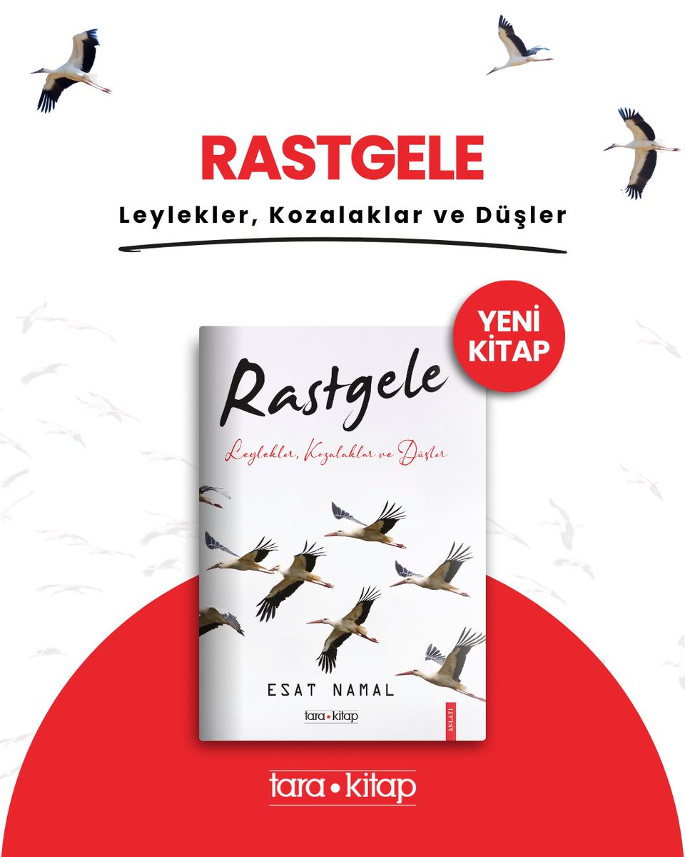 🖋 Esat Namal’ın Yeni Kitabı: "Rastgele"
Geçmişine mektuplar yazan bir adamın, kendine doğru çıktığı yolculuğa davetlisiniz. 

✨ "Leyleklere, kozalaklara ve düşlere inanmaktan vazgeçmeyenlere..." 

📖 "Rastgele" şimdi Tara Kitap’ta!