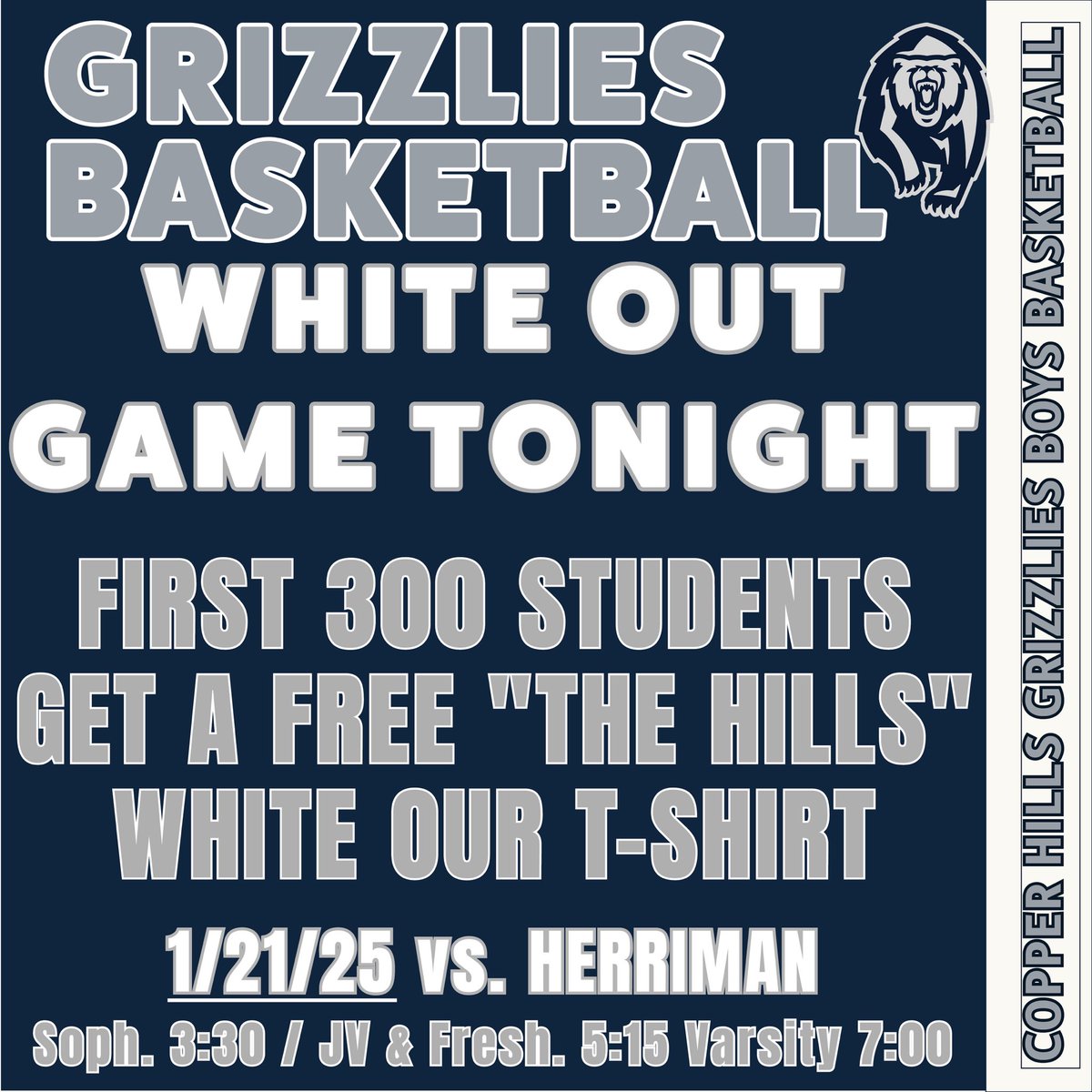 White out tonight.  

T-shirts for students