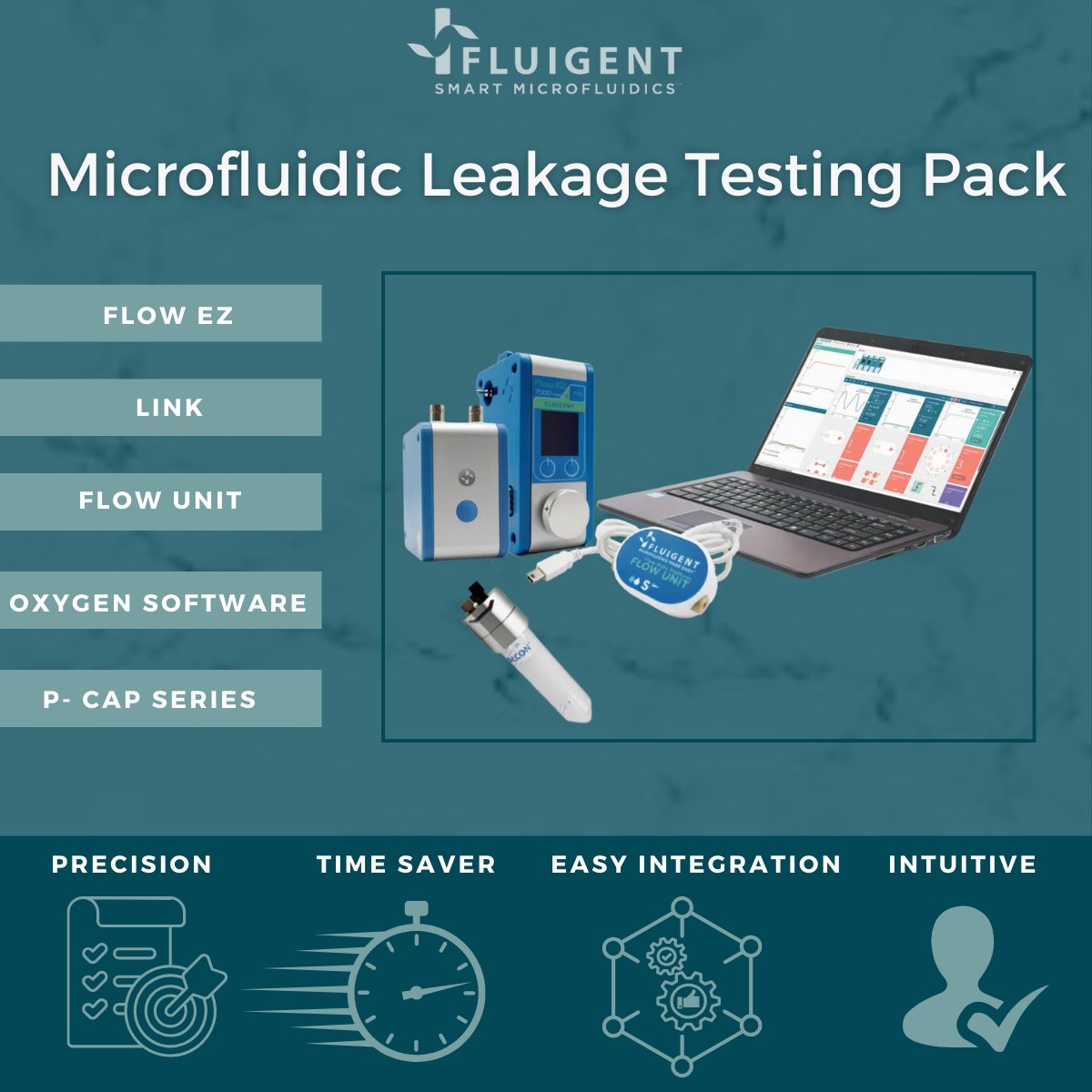 Worried about air or liquid leaks in your devices? 💧Discover Fluigent's Leakage Testing Package:
✔️ Detect nano-leaks with high sensitivity
✔️ Automate &amp; simplify testing protocols
✔️ Seamlessly integrate into quality control

🔗 bit.ly/3WuQ9oT 
#Microfluidics #Fluigent