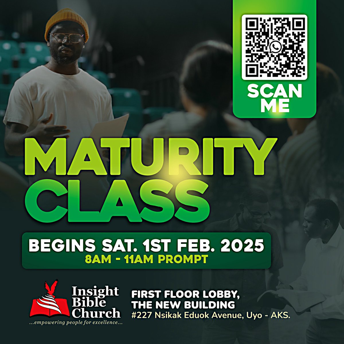 InsightBCHQ's tweet image. The Assignment of the Church is to reach the unsaved with the Gospel &amp;amp; disciple that one to know and continue the same process.

Maturity Class is the 2nd Step in the bid to fulfill our part of the  assignment.

If you are in Church &amp;amp; haven't done it, Scan the barcode information