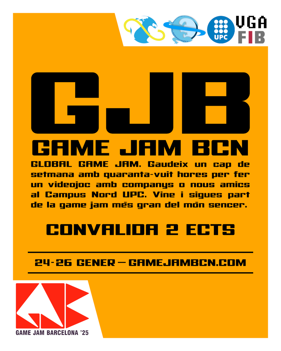 La Global Game Jam Barcelona arriba als 100 participants! 
Hem arribat al màxim de places disponibles! Aquesta edició promet ser inoblidable!   

Moltes gràcies a tothom per l’entusiasme i suport en aquesta edició. Estem emocionats de comptar amb vosaltres en aquest esdeveniment.